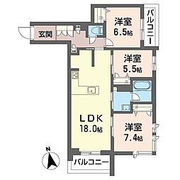 シュペルパビヨン 3LDKの間取図画像