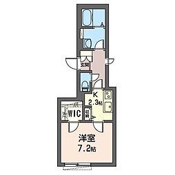 フロッサイト本蓮沼2 1Kの間取図画像