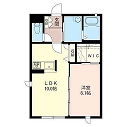 シャコンヌA 1LDKの間取図画像