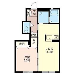 シャコンヌB 1LDKの間取図画像