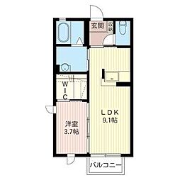プリモス・コートF 1LDKの間取図画像