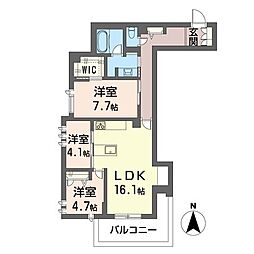 連 3LDKの間取図画像