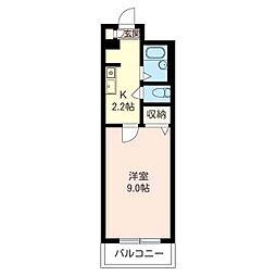 グレイス東船橋 1Kの間取図画像