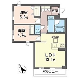 ソノルム 2LDKの間取図画像