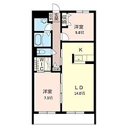 サジタリアC 2LDKの間取図画像
