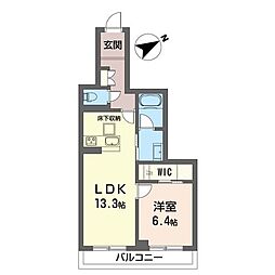 プランドール 1LDKの間取図画像