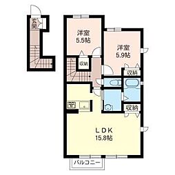 サリサ・g 2LDKの間取図画像