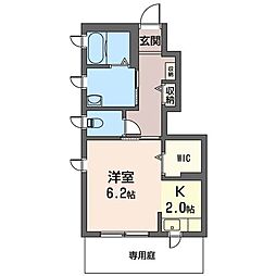 オアシス6 1Kの間取図画像