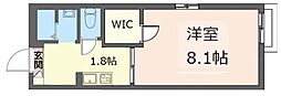 カーサ彩峰B棟 1Kの間取図画像