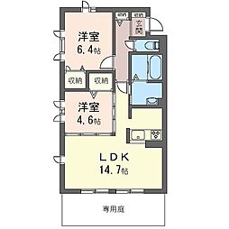 ボー・セジュール2番館 2LDKの間取図画像