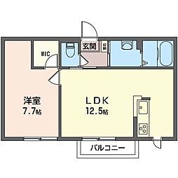 シャーメゾンほたる野C 1LDKの間取図画像