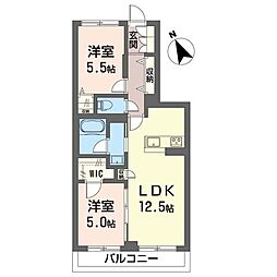 セルディーナ プリマ 2LDKの間取図画像