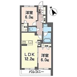 セルディーナ プリマ 2LDKの間取図画像