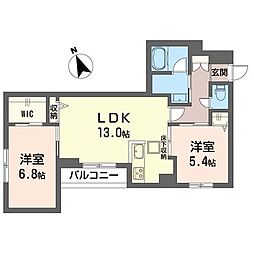 アメージングコートD 2LDKの間取図画像