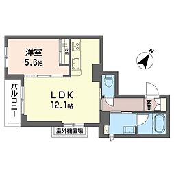 サンライズコート 1LDKの間取図画像