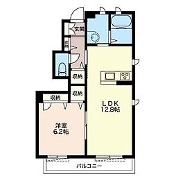 クレストコート 1LDKの間取図画像