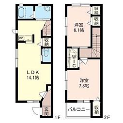 EcoDolce小仲台 2LDKの間取図画像