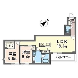 WithPlusMatsudo 2LDKの間取図画像