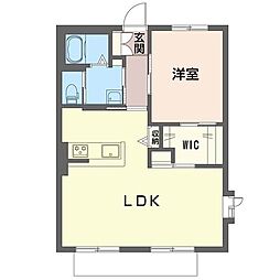 ソレアード 1LDKの間取図画像