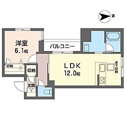 カイレアレジデンス 1LDKの間取図画像