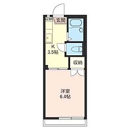 メゾン・蘭 1Kの間取図画像