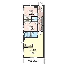 クレセール鎌ケ谷 2LDKの間取図画像