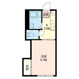 ドエル習志野 1Kの間取図画像