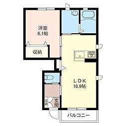 アミコート 1LDKの間取図画像