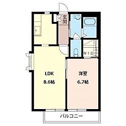 アネックス高根台 1LDKの間取図画像