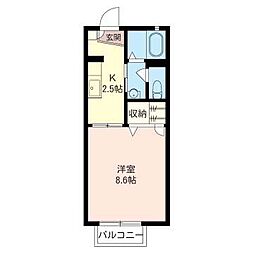 アガパンサス 1Kの間取図画像