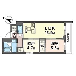 ヴィラージュ穂々 1SLDKの間取図画像