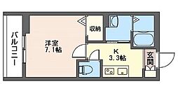ゼオン南小岩 1Kの間取図画像