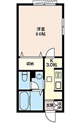 パークメゾン・サウス 1Kの間取図画像