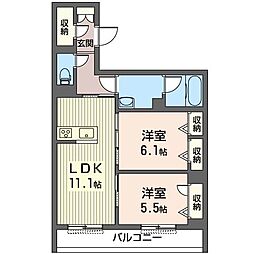 カメリアブラン 2LDKの間取図画像