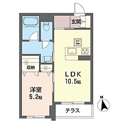 メゾンハクスイ 1LDKの間取図画像