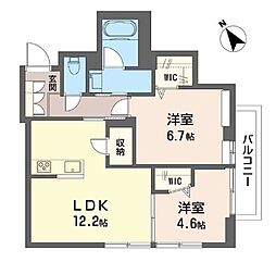 アルフラット 2LDKの間取図画像