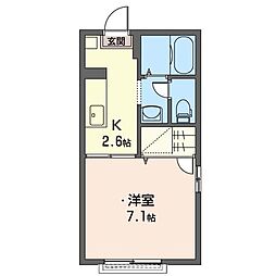 メイフェアD 1Kの間取図画像