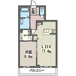 マストライフ小山 1LDKの間取図画像