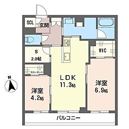 ルアナオヤマ 2SLDKの間取図画像