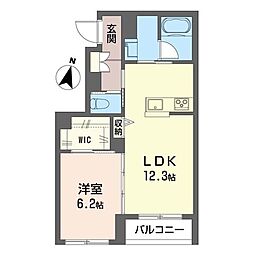 ハルニレガーデン 1LDKの間取図画像