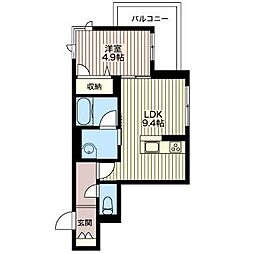 ボーシャン陽東 1LDKの間取図画像