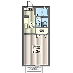アーバンコートC 1Kの間取図画像