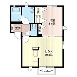 アクアブロー2 1LDKの間取図画像