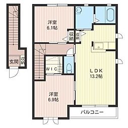 ミキホームB 2LDKの間取図画像