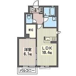 ビューフォレストA 1LDKの間取図画像