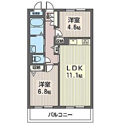 エスペランサ 2LDKの間取図画像