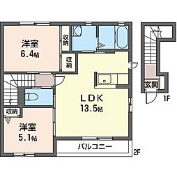 メゾン・ド・サリー 2LDKの間取図画像