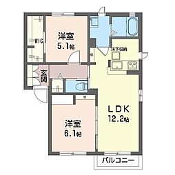 ジュピアC 2LDKの間取図画像