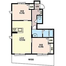 アイリスA 2LDKの間取図画像