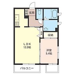 エスクード 1LDKの間取図画像